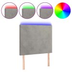 Vidaxl t�te de lit � led gris clair 90x5x118 / 128 cm velours