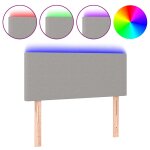 Vidaxl t�te de lit � led gris clair 90x5x78 / 88 cm tissu