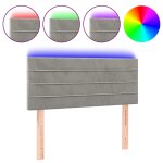 Vidaxl t�te de lit � led gris clair 90x5x78 / 88 cm velours