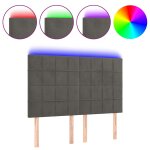 Vidaxl t�te de lit � led gris fonc� 144x5x118 / 128 cm velours
