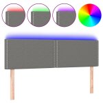 Vidaxl t�te de lit � led gris fonc� 144x5x78 / 88 cm tissu