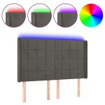 Vidaxl t�te de lit � led gris fonc� 147x16x118 / 128 cm velours