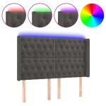 Vidaxl t�te de lit � led gris fonc� 147x16x118 / 128 cm velours