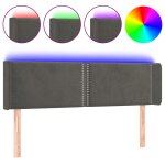 Vidaxl t�te de lit � led gris fonc� 147x16x78 / 88 cm velours