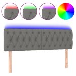 Vidaxl tête de lit à led gris foncé 160x7x78 / 88 cm tissu Vidaxl tête de lit à led gris foncé 160x7x78 / 88 cm tissu