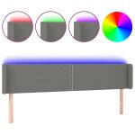 Vidaxl tte de lit  led gris fonc 163x16x78 / 88 cm tissu