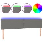 Vidaxl t�te de lit � led gris fonc� 180x5x78 / 88 cm tissu