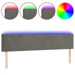 Vidaxl t�te de lit � led gris fonc� 180x5x78 / 88 cm velours