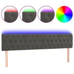 Vidaxl t�te de lit � led gris fonc� 180x7x78 / 88 cm velours