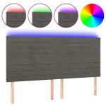 Vidaxl tte de lit  led gris fonc 200x5x118 / 128 cm velours