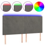 Vidaxl t�te de lit � led gris fonc� 200x5x118 / 128 cm velours
