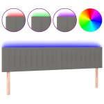 Vidaxl t�te de lit � led gris fonc� 200x5x78 / 88 cm tissu