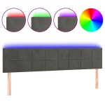 Vidaxl t�te de lit � led gris fonc� 200x5x78 / 88 cm velours
