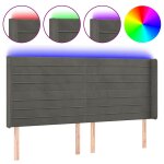 Vidaxl t�te de lit � led gris fonc� 203x16x118 / 128 cm velours