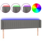 Vidaxl t�te de lit � led gris fonc� 203x16x78 / 88 cm tissu