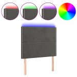 Vidaxl tte de lit  led gris fonc 80x5x118 / 128 cm velours