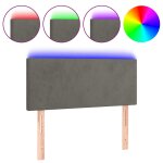 Vidaxl t�te de lit � led gris fonc� 80x5x78 / 88 cm velours