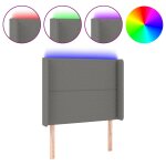Vidaxl tte de lit  led gris fonc 83x16x118 / 128 cm tissu