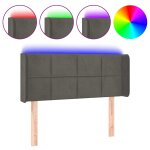 Vidaxl t�te de lit � led gris fonc� 83x16x78 / 88 cm velours