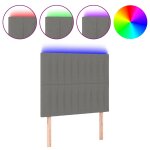 Vidaxl t�te de lit � led gris fonc� 90x5x118 / 128 cm tissu