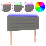 Vidaxl tte de lit  led gris fonc 90x5x78 / 88 cm tissu