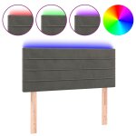 Vidaxl tte de lit  led gris fonc 90x5x78 / 88 cm velours