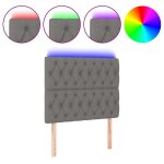 Vidaxl t�te de lit � led gris fonc� 90x7x118 / 128 cm tissu