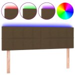 Vidaxl t�te de lit � led marron fonc� 144x5x78 / 88 cm tissu