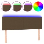 Vidaxl t�te de lit � led marron fonc� 144x5x78 / 88 cm tissu