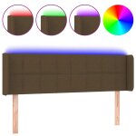Vidaxl t�te de lit � led marron fonc� 147x16x78 / 88 cm tissu