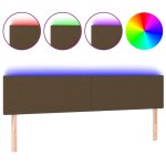 Vidaxl t�te de lit � led marron fonc� 160x5x78 / 88 cm tissu