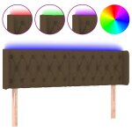 Vidaxl t�te de lit � led marron fonc� 163x16x78 / 88 cm tissu