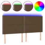 Vidaxl tte de lit  led marron fonc 180x5x118 / 128 cm tissu