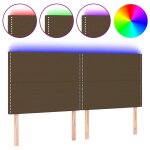 Vidaxl t�te de lit � led marron fonc� 180x5x118 / 128 cm tissu