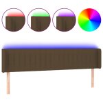 Vidaxl tête de lit à led marron foncé 203x16x78 / 88 cm tissu Vidaxl tête de lit à led marron foncé 203x16x78 / 88 cm tissu