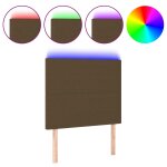 Vidaxl tte de lit  led marron fonc 80x5x118 / 128 cm tissu