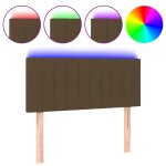 Vidaxl tête de lit à led marron foncé 90x5x78 / 88 cm tissu Vidaxl tête de lit à led marron foncé 90x5x78 / 88 cm tissu