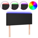 Vidaxl tte de lit  led noir 100x5x78 / 88 cm similicuir