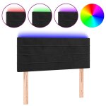 Vidaxl t�te de lit � led noir 100x5x78 / 88 cm velours