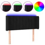 Vidaxl t�te de lit � led noir 103x16x78 / 88 cm velours
