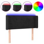 Vidaxl tte de lit  led noir 103x16x78 / 88 cm velours