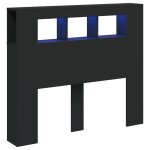 Vidaxl tte de lit  led noir 120x18, 5x103, 5 cm bois d'ingnierie
