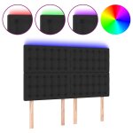 Vidaxl t�te de lit � led noir 144x5x118 / 128 cm similicuir