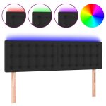 Vidaxl t�te de lit avec led noir 144x5x78 / 88 cm similicuir