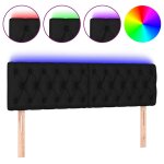 Vidaxl tête de lit à led noir 144x7x78 / 88 cm tissu Vidaxl tête de lit à led noir 144x7x78 / 88 cm tissu