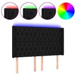 Vidaxl t�te de lit � led noir 147x16x118 / 128 cm tissu