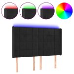 Vidaxl tte de lit  led noir 147x16x118 / 128 cm velours