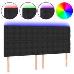 Vidaxl t�te de lit � led noir 160x5x118 / 128 cm similicuir