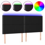 Vidaxl tte de lit  led noir 180x5x118 / 128 cm tissu