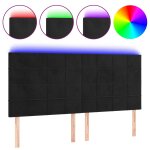 Vidaxl t�te de lit � led noir 180x5x118 / 128 cm velours